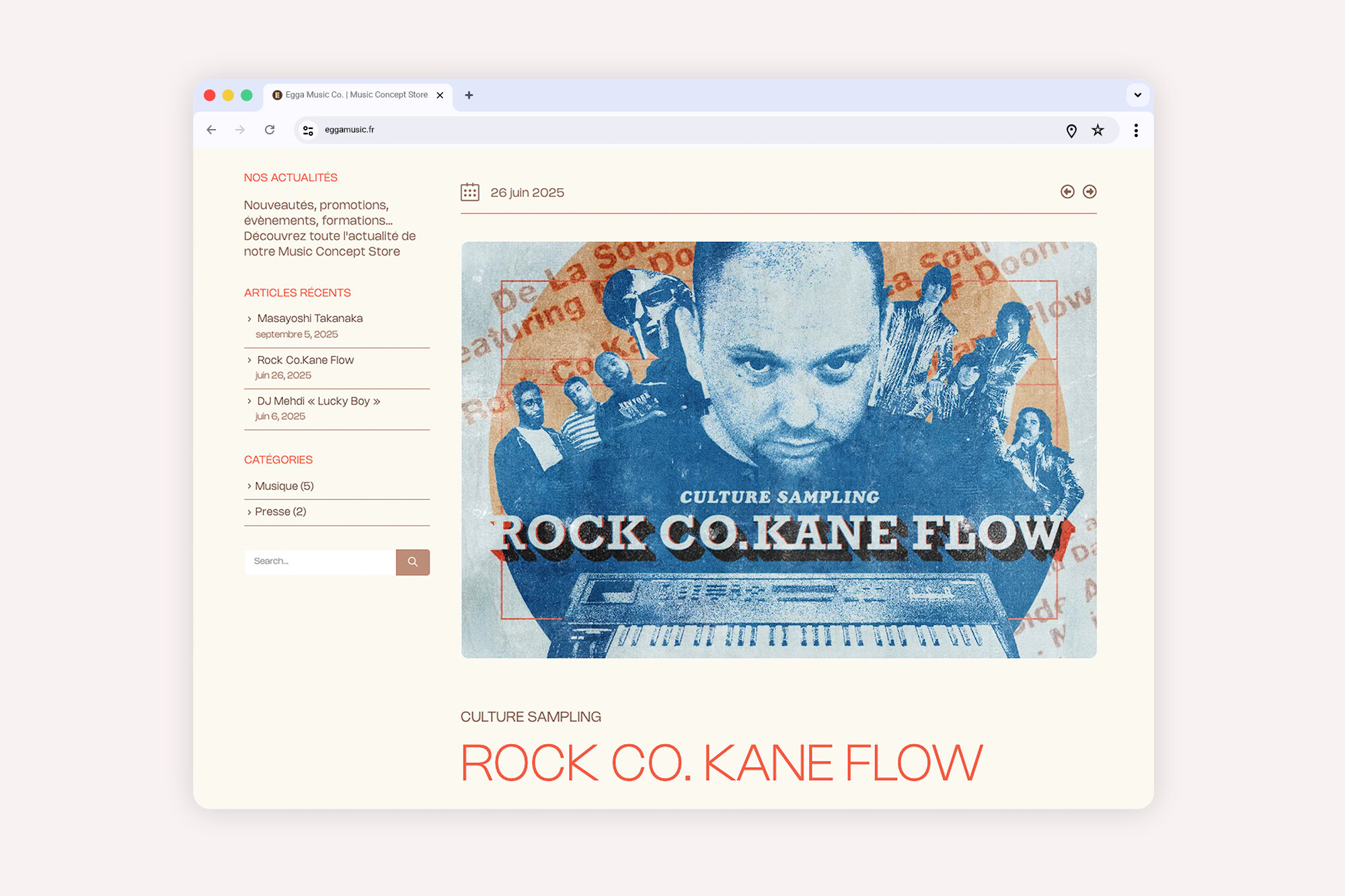 Wordpress web design Egga Music Co.