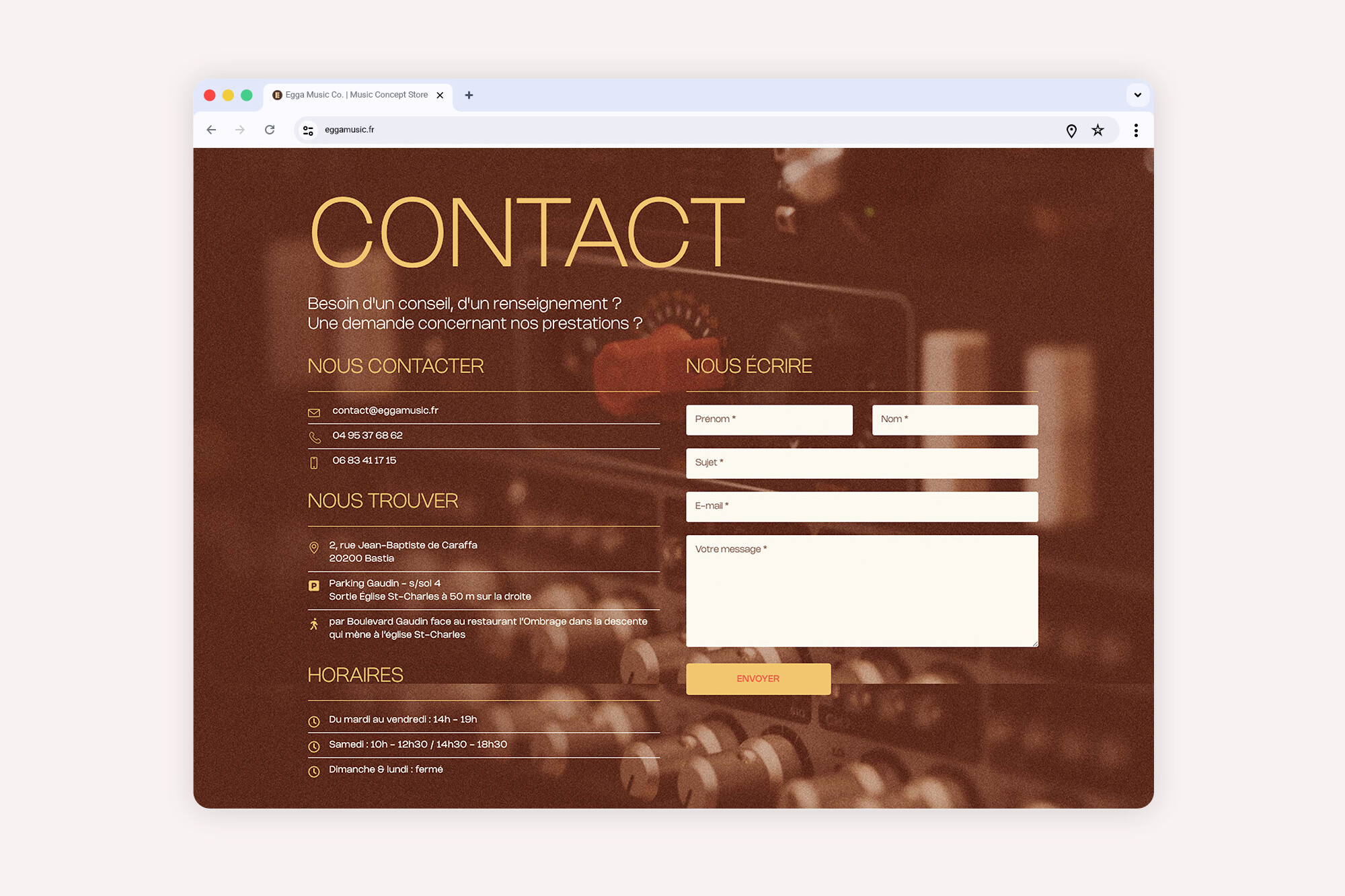 Wordpress web design Egga Music Co.