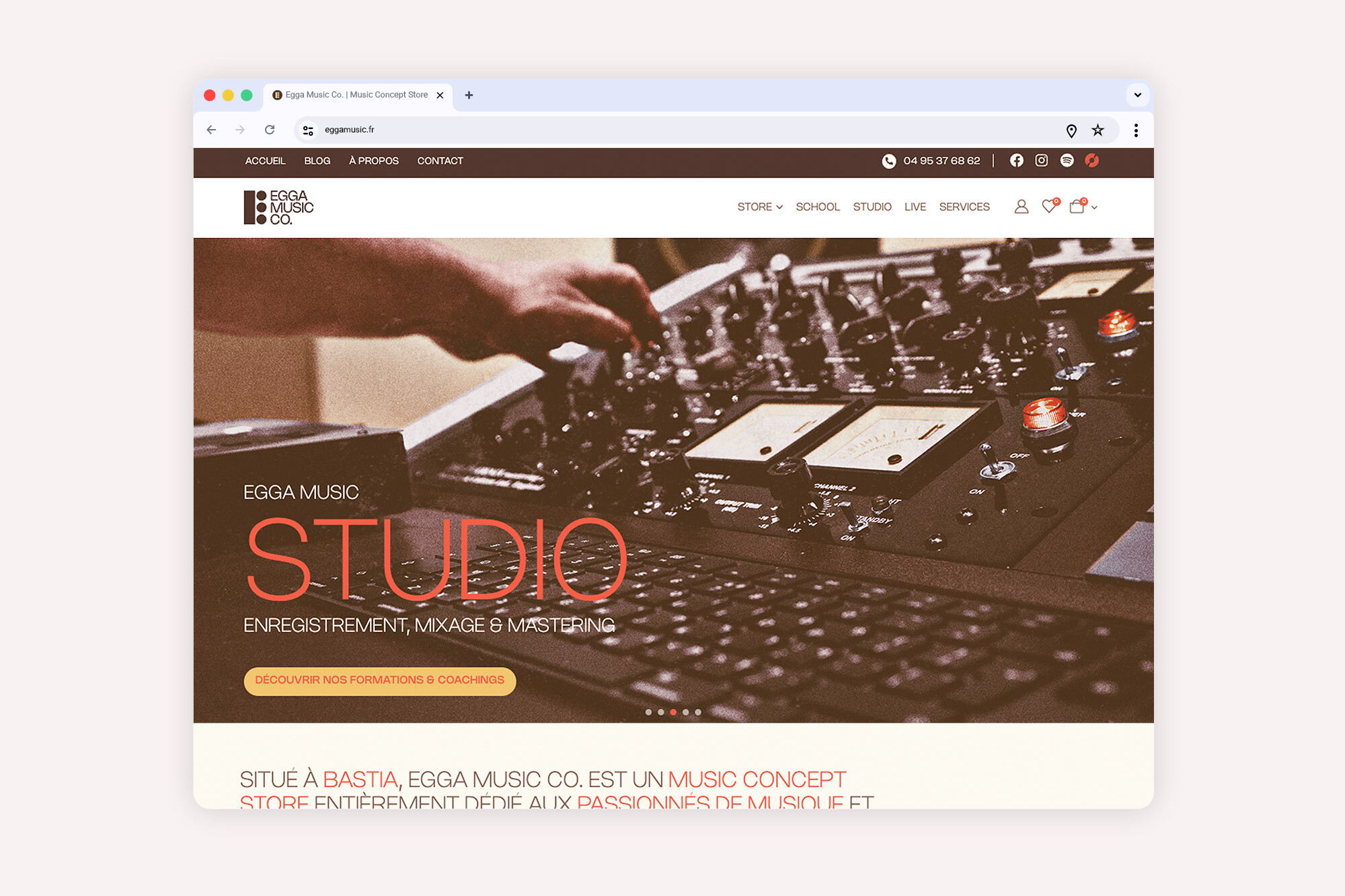 Wordpress web design Egga Music Co.