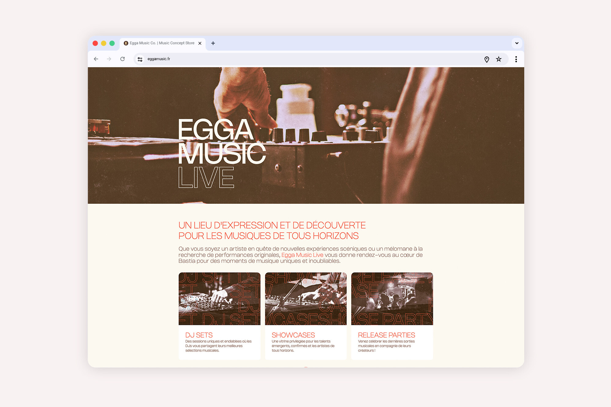 Wordpress web design Egga Music Co.