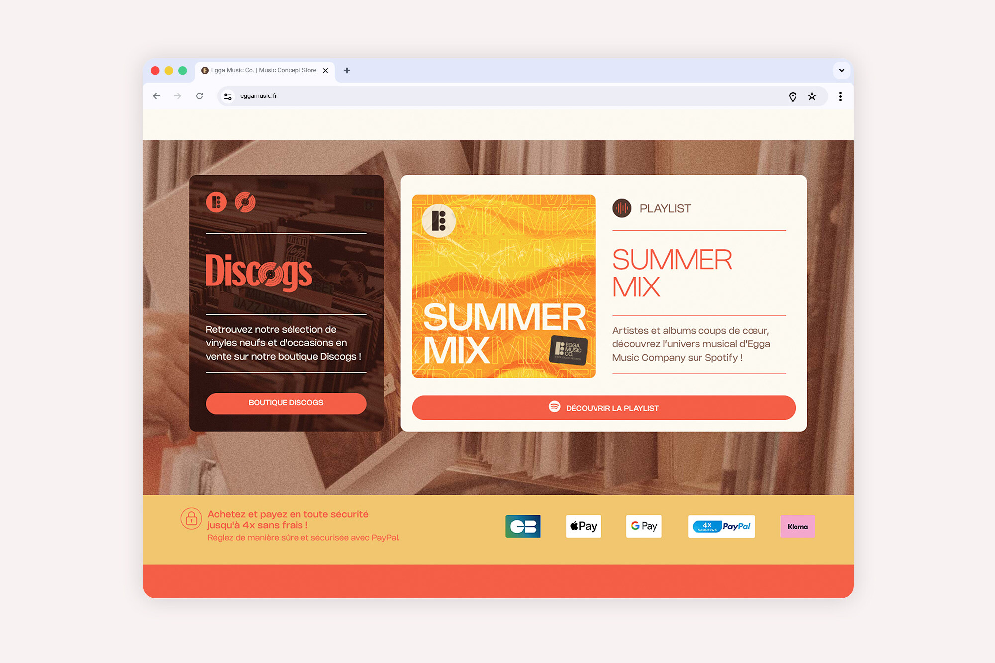 Wordpress web design Egga Music Co.